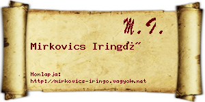 Mirkovics Iringó névjegykártya